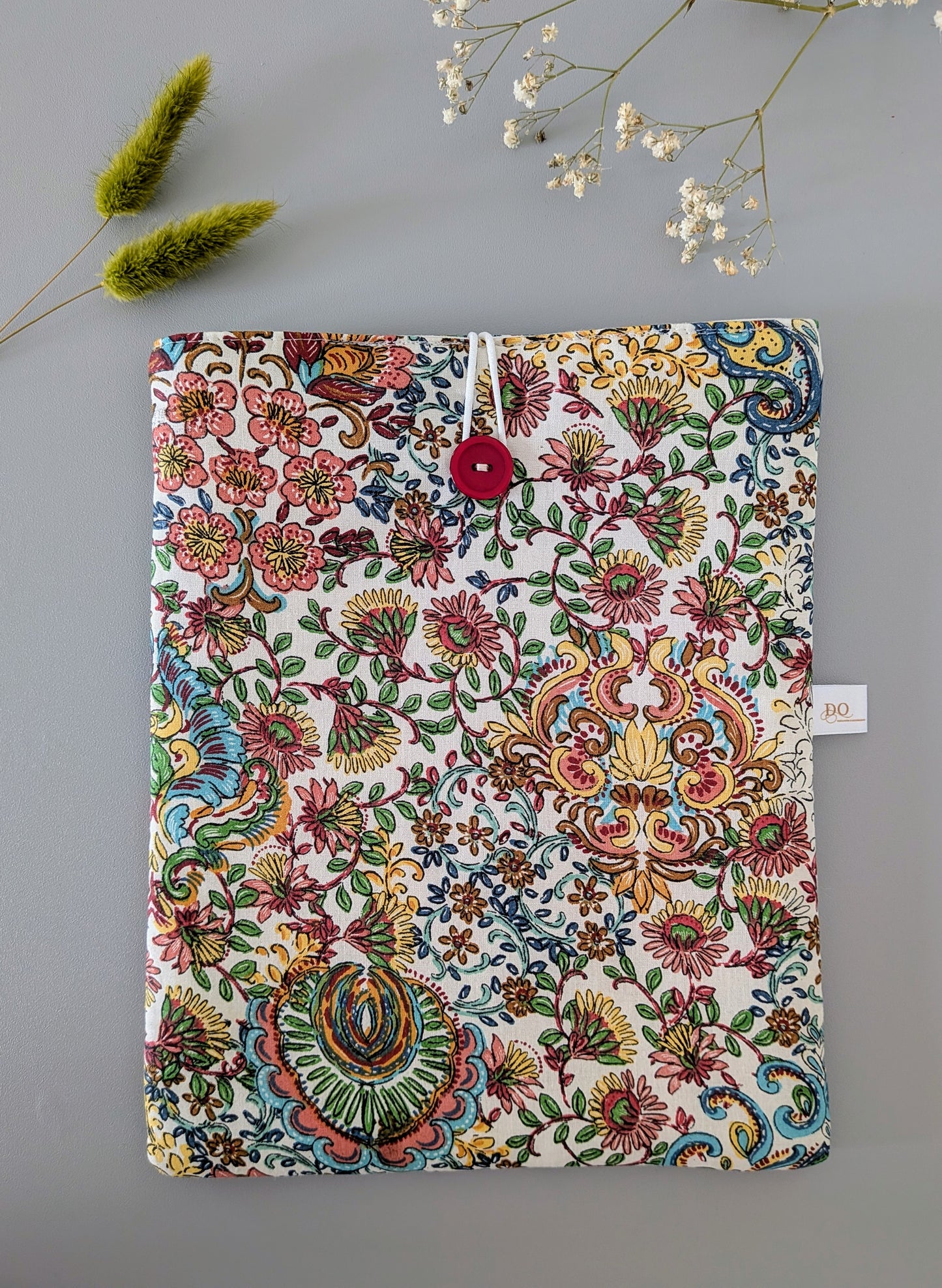 Housse tablette ou protège-livre grand format - modèle Bohème chic