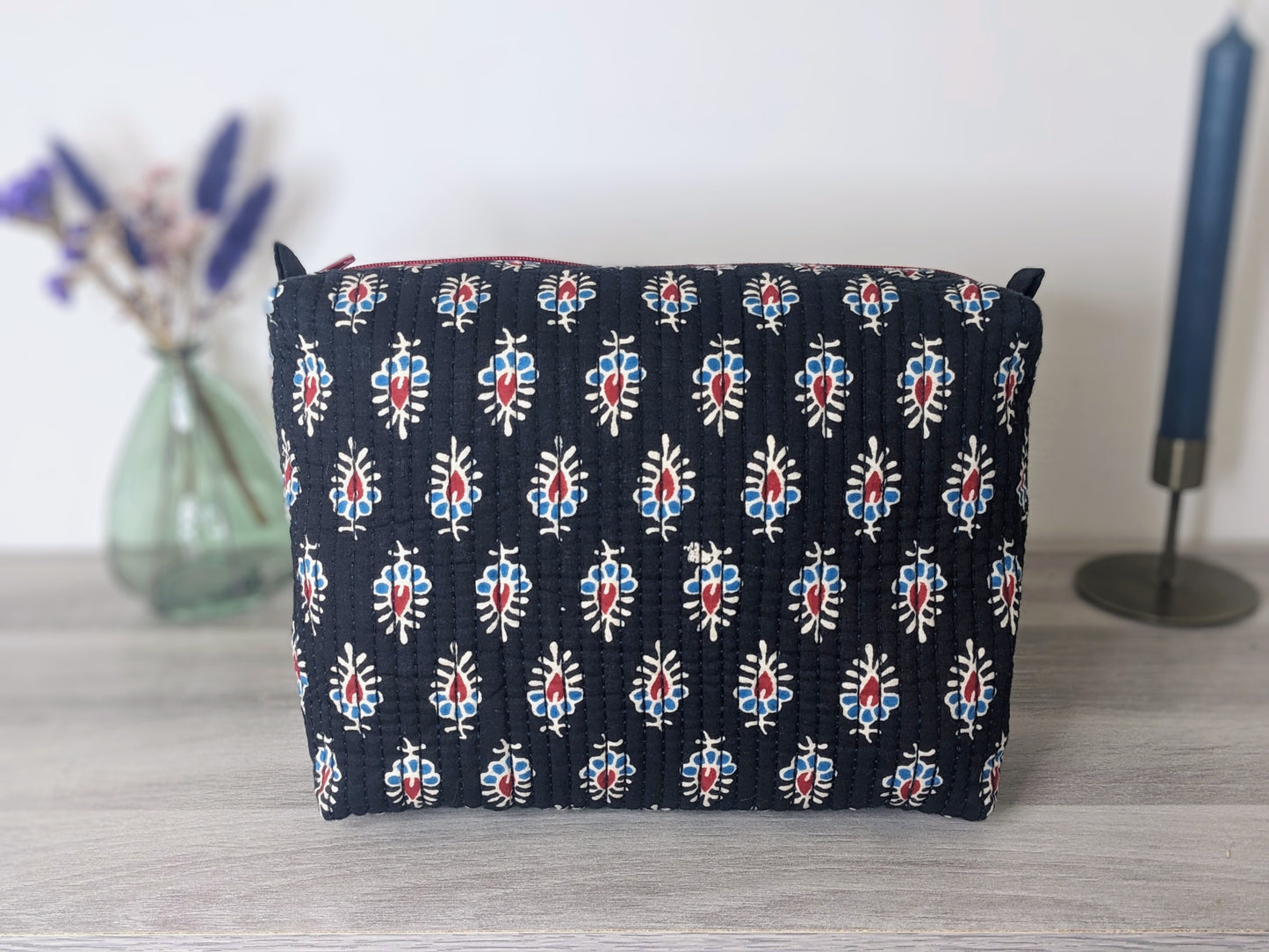 Trousse de toilette molletonnée bohème