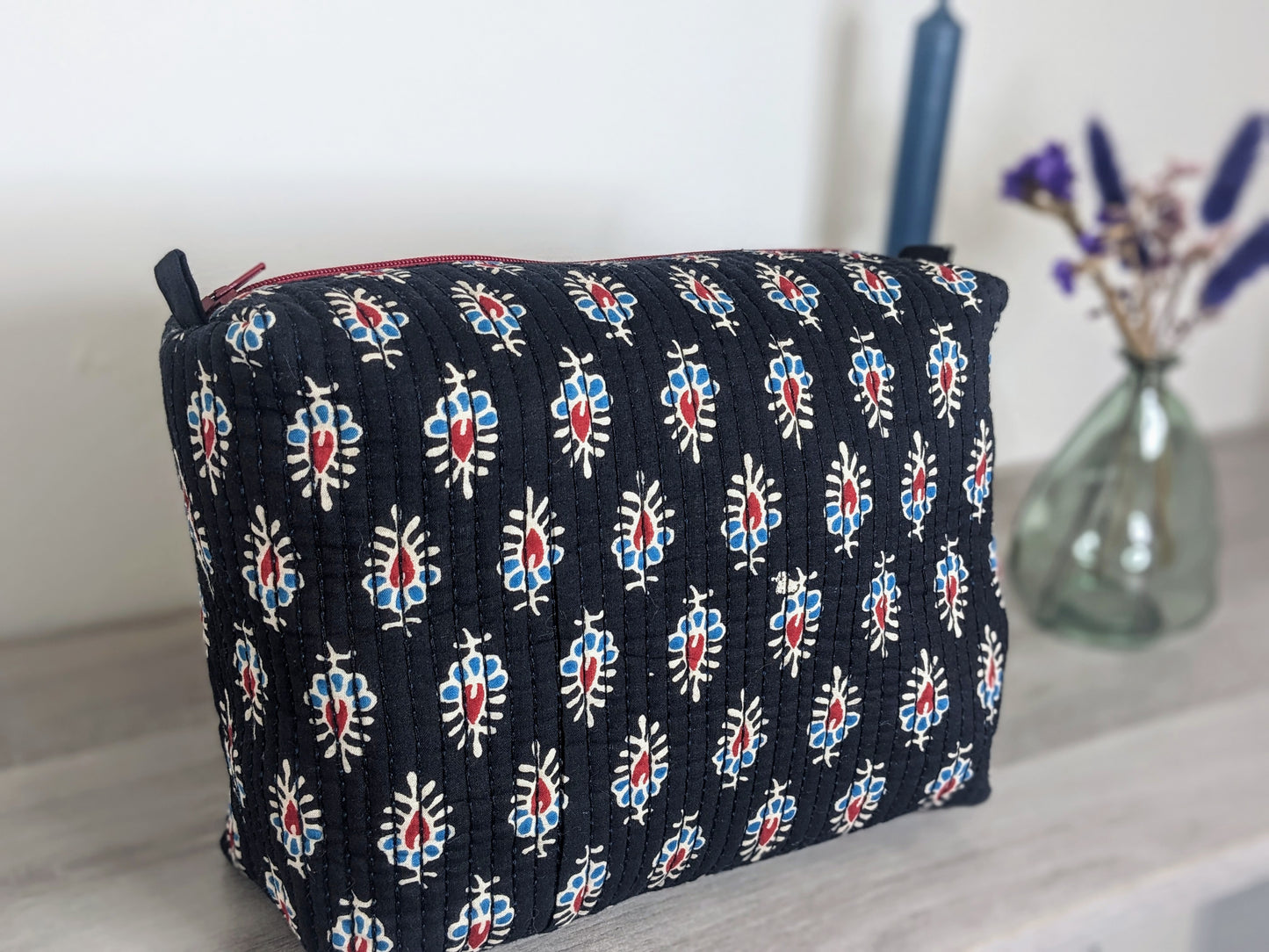 Trousse de toilette molletonnée bohème