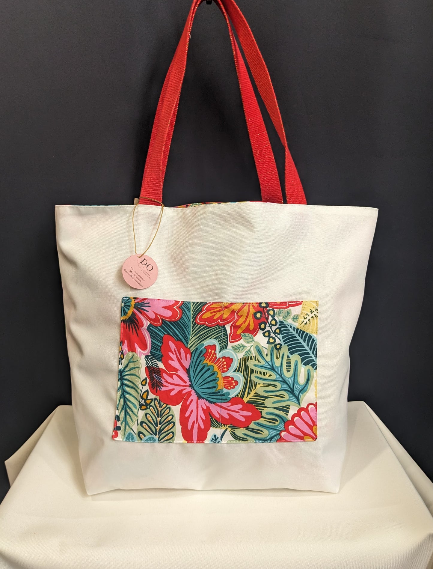 Sac cabas / de plage Flowers - enduit et réversible