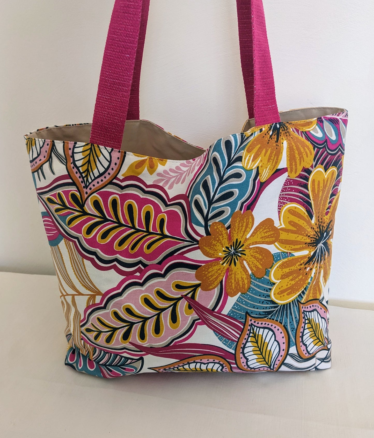Sac cabas/de plage enduit Tropical