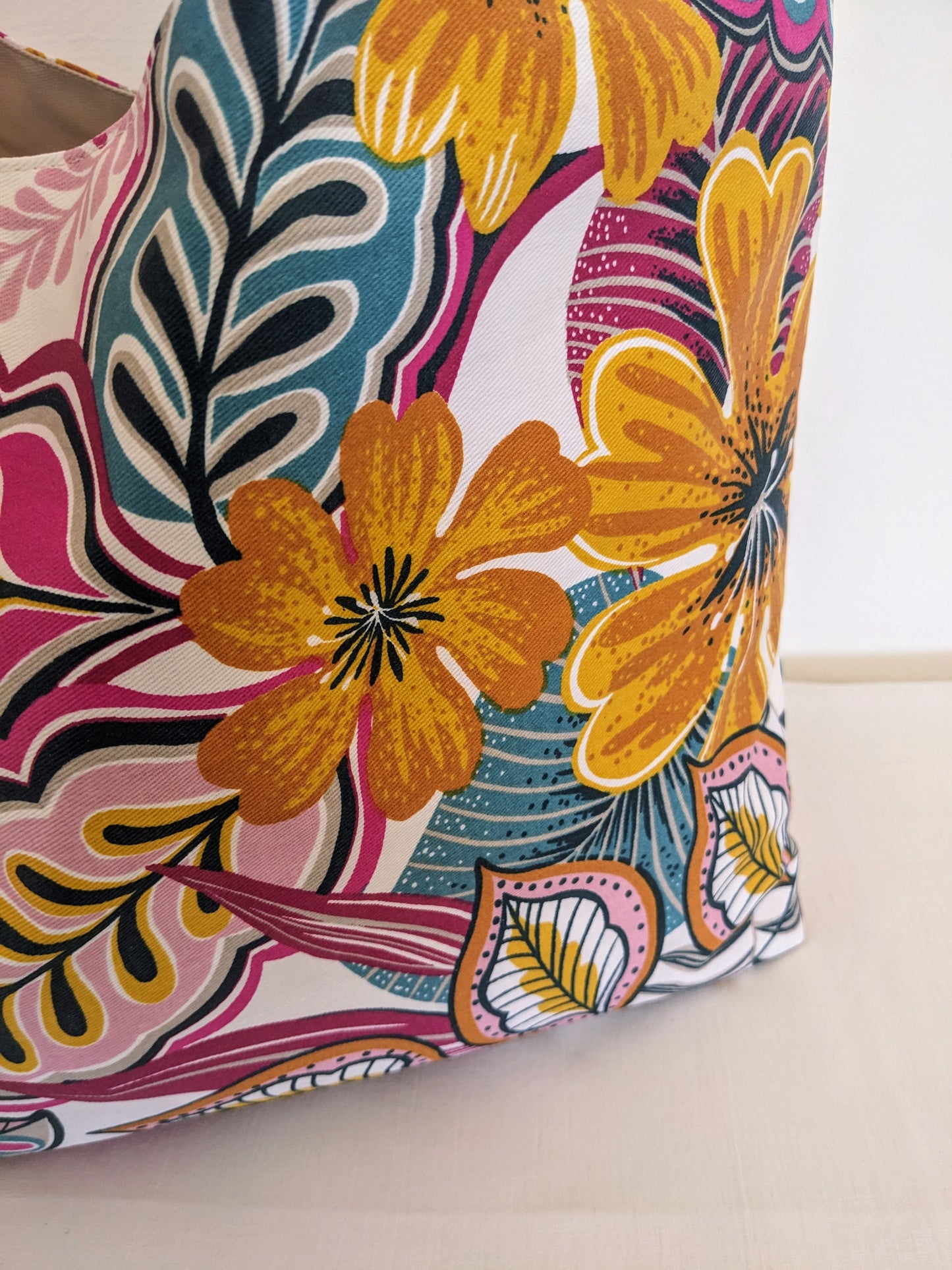 Sac cabas/de plage enduit Tropical