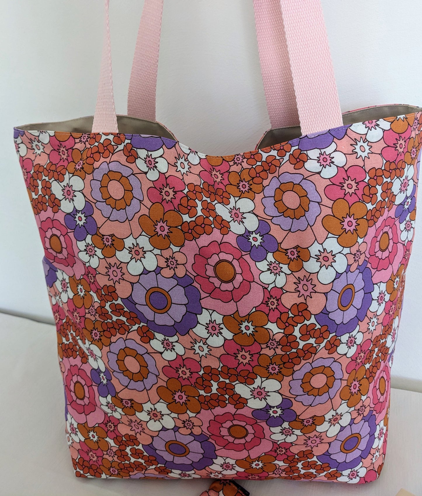 Sac cabas/de plage enduit Retro