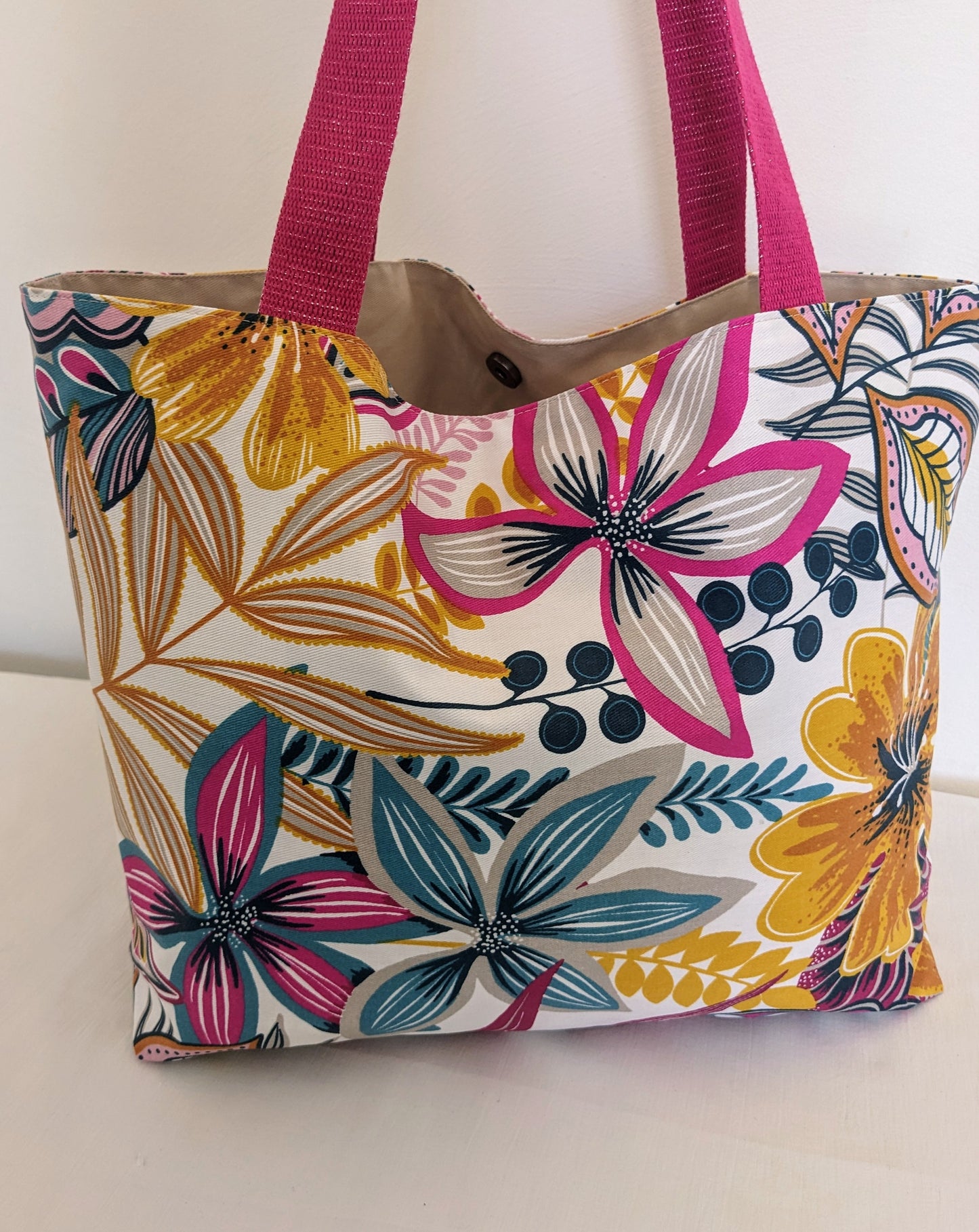Sac cabas/de plage enduit Tropical