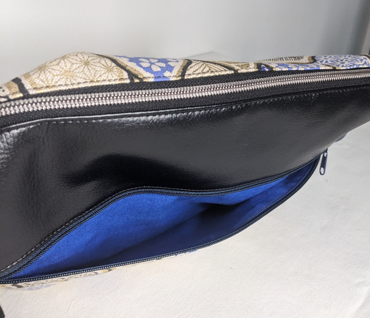 SAC ZIP-ZIP format moyen feuilles bleues