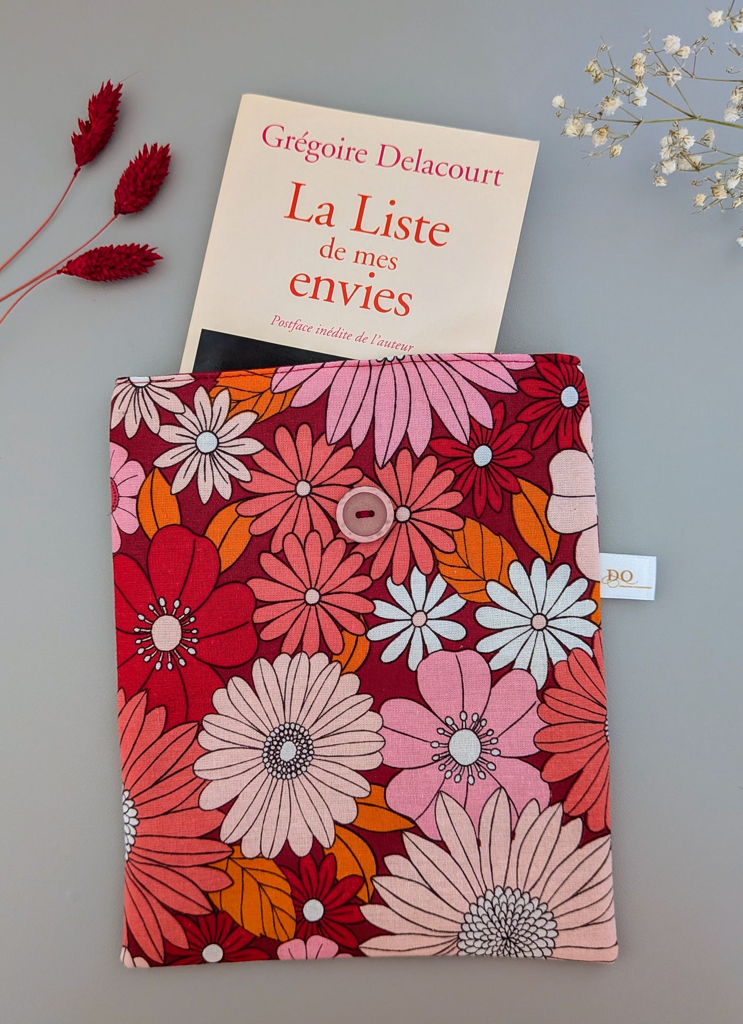 Protège-livre de poche - modèle fleuri rétro