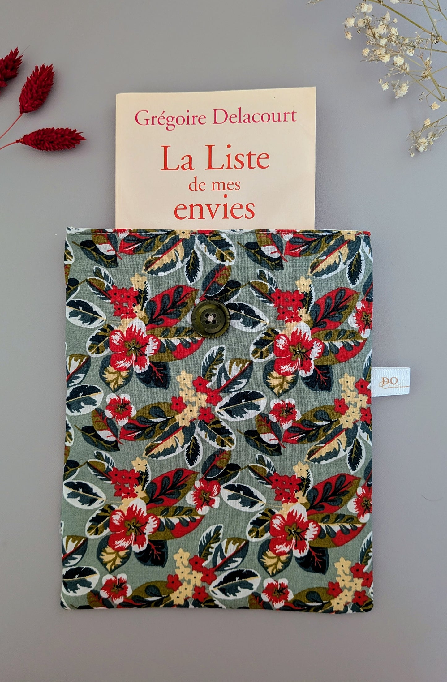 Protège-livre de poche - modèle feuillage vintage