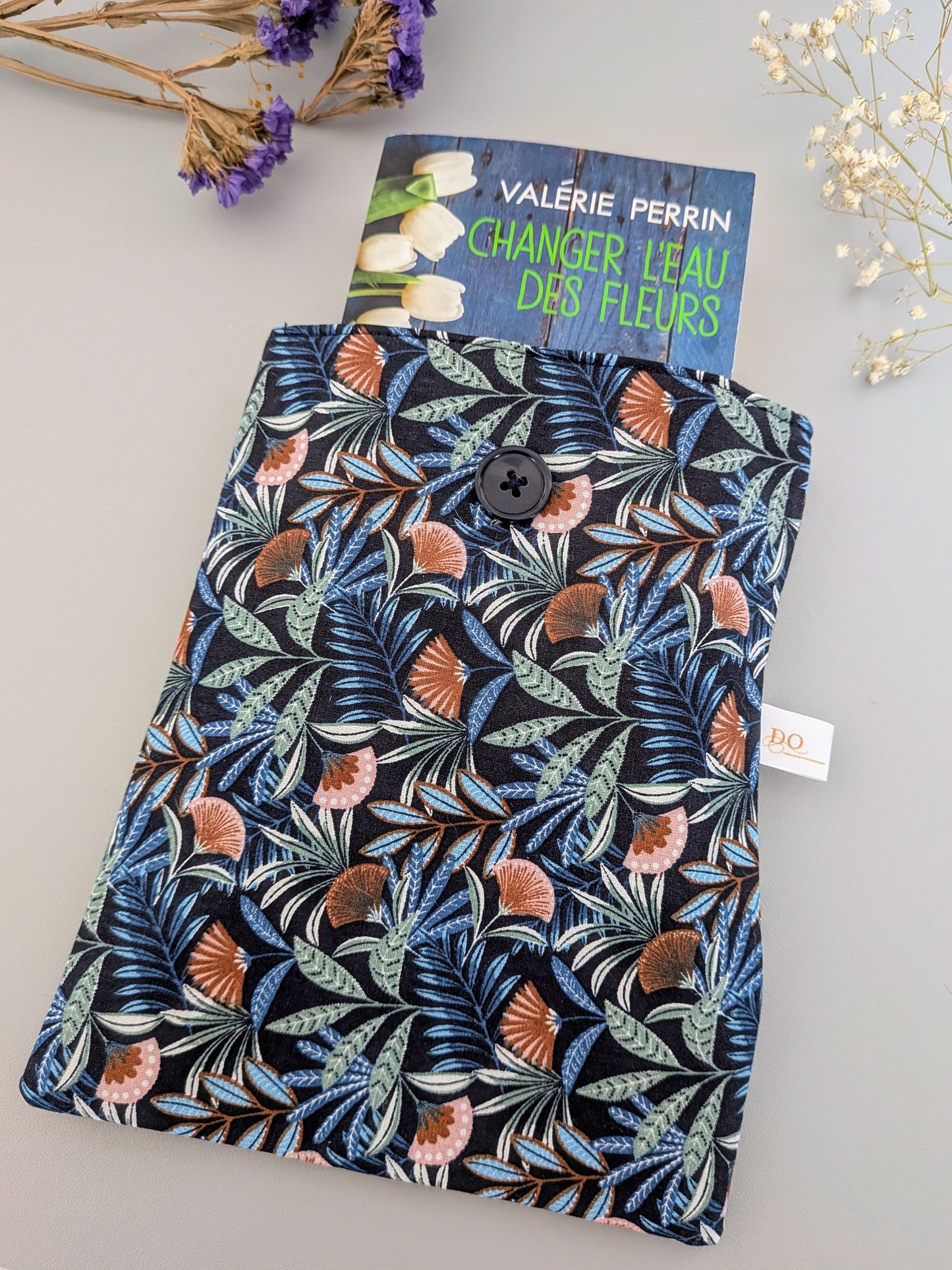 Protège-livre de poche - modèle feuillage nocturne