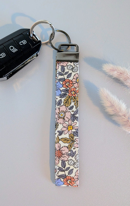 Porte-clés dragonne - Champ de fleurs
