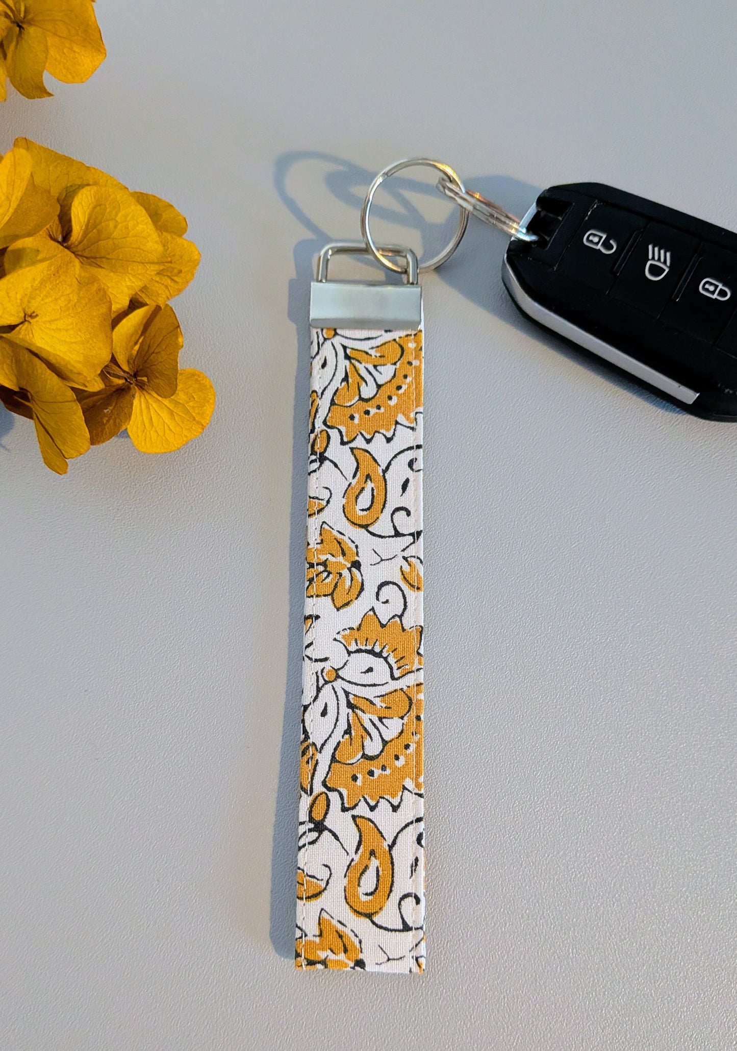 Porte-clés dragonne - Fleurs de Moutarde