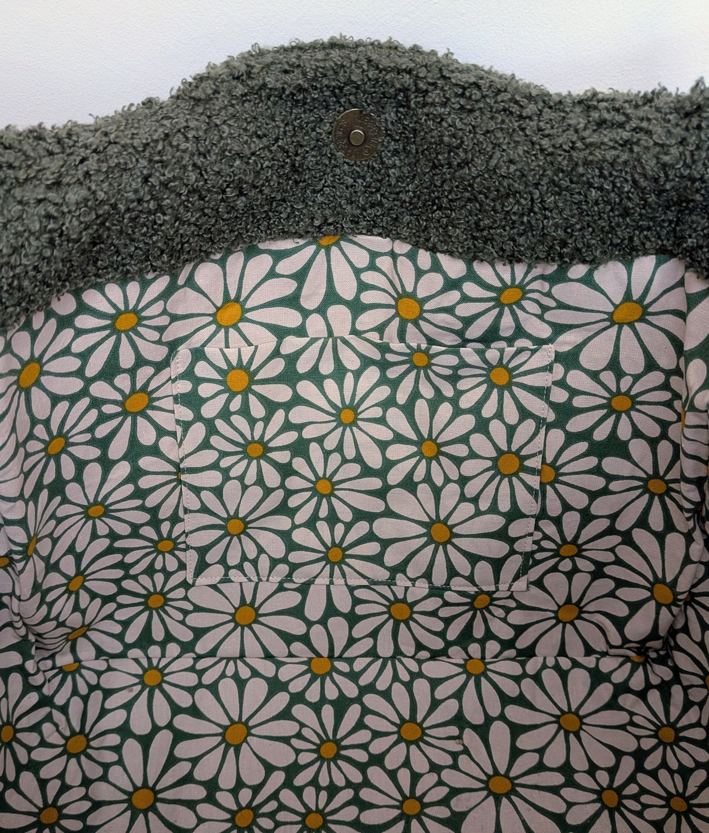 Sac oversize en moumoute kaki - doux, spacieux et 100% fait-main