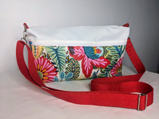 SAC ZIP-ZIP fleurs rouges